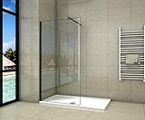 Aica Sanitär Duschwand Walk In Dusche 120cm Duschabtrennung 8mm NANO Glas Duschtrennwand 200cm Höhe…
