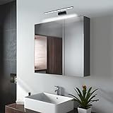 EMKE Spiegelschrank Bad mit Beleuchtung Badezimmer Spiegelschrank Spiegelschrank Bad mit Spiegelleuchte…