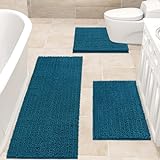 ACCUMTEK Upgrade Extra großes blaugrünes Badezimmerteppich-Set, 3-teilig, ultraweiche, dicke, saugfähige…