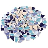 EXCEART 200 g zerbrochene Keramik-Mosaikfliesen, Keramik-Mosaik-Stücke, Keramikfliesen, Stücke, glasierte…