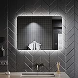 SONNI Badspiegel mit Beleuchtung 80x60cm, beschlagfrei LED Badezimmerspiegel mit Beleuchtung, Wandspiegel…