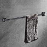 Rustikaler Handtuchhalter aus schwarzem Rohr, 80 cm, robust, Wandmontage, Badezimmer-Eisenhandtuchstange,…