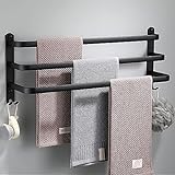 Handtuchhalter Schwarz Wandmontage Badetuchhalter Aluminium Handtuchstange Ständer für Badezimmer, Hotel,…