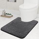 Homaxy rutschfeste Weiches Vorleger Toilette mit Ausschnitt 51 x 61 cm, Saugfähig Badematte Stand WC,…