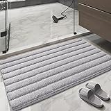 DEXI Badezimmerteppich, Badematte, rutschfest, waschbar, saugfähig, für Badewanne, WC, Waschbecken,…
