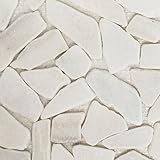 Mosaik Bruch/Ciot uni weiß Marmor Naturstein Küche, Mosaikstein Format: 15-69x8 mm, Bogengröße: 60 x…