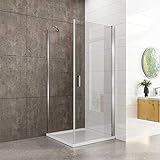 Heilmetz® Duschkabine 80 x 80cm Duschtür Nische Pendeltür mit Dusche Duschabtrennung Schwingtür Glastür…