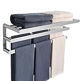 Alise GK8602-3LS Badezimmer-Handtuchhalter Handtuchablage mit Einzel-/Doppelhandtuchstangen, Wandhalterung…