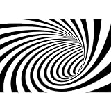 GREAT ART® Poster – Doppler Effect – Abstrakte Mathematische Kunstwerke 3D Tunnel Schwarz-Weiß Doppler Effekt Abstract Art Illusion Dekoration Wandbild Din A2 (42 x 59,4 cm)