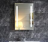 LED-Beleuchtung Badspiegel Badezimmerspiegel GS055N Lichtspiegel Wandspiegel IP44 (50 x 70 cm mit Touch-Schalter)