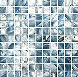 Perlmutt Mosaik Muschelmosaik blau grau Fliesenspiegel KüchenwandMOS150-SM2582