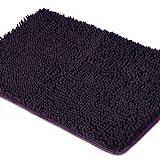 Yeaban Lila Badezimmerteppiche - Dicke Chenille-Badteppiche | Saugfähiger und waschbarer Badteppich,…