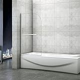 Badewannenaufsatz 80x140cm Duschabtrennung Duschwand für Badewanne 6mm Nanobeschichtung Sicherheitsglas…