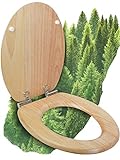 Calmwaters® WC Sitz mit Absenkautomatik Holz, Toilettensitz Modern Wellness, Holzkern Toilettendeckel,…