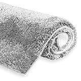 etérea Badematte Badteppich 50x50cm Silber Microfaser Badezimmerteppich Vicky - WC Teppich - Flauschig,…