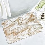 MitoVilla Braune Badezimmerteppichmatte, abstrakte Marmor-Badematten für Badezimmer, rutschfest, saugfähig,…