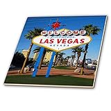 3dRose CT_156501_1 Keramikfliese, Aufschrift Welcome to Fabulous Las Vegas, 10,2 cm, Mehrfarbig, 4-Inch-Ceramic