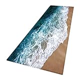 Maritown Badteppiche, Smilikee 3D gedruckt Ocean Beach Sands Holzbrett verdickt Flanell Stoff rutschfeste…