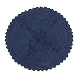 DII Crochet Collection Badematte, wendbar, rund, 69,8 cm Durchmesser, French Blue