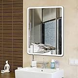 Willonin Badspiegel mit Beleuchtung,Badezimmerspiegel mit Beleuchtung, LED Touch, Energiesparend, wasserdicht…