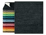 npluseins Mikrofaser Badteppich - viele Farben & Größen 800.1026, schwarz, 50 x 45 cm ohne Ausschnitt