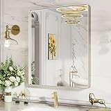 LOAAO Badezimmerspiegel, 76,2 x 91,4 cm, gebürstetes Nickel, gebürstetes Nickel, rostfrei, bruchsicher,…