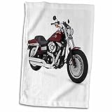 3dRose Bild Harley Davidson Motorrad Dyna Fxd Handtuch, Mikrofaser, Weiß, 15x22 Hand Towel