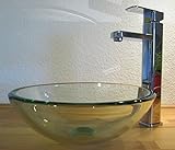 Nero Aufsatz Glas Waschbecken Klarglas 31cm