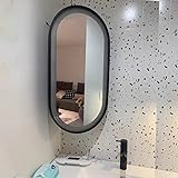 YFZNWHX Schwenkbarer Eckwandspiegel, Ovaler Badezimmerspiegel, 35 X 60 cm, 40 X 80 cm, Dekorativer Spiegel…