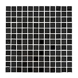 Mosaik Fliese selbstklebend Transluzent schwarz Glasmosaik Crystal schwarz matt schwarz für WAND BAD WC KÜCHE FLIESENSPIEGEL THEKENVERKLEIDUNG BADEWANNENVERKLEIDUNG Mosaikmatte Mosaikplatte