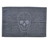 DONE Badvorleger Style-Bathmats Skull 100% Baumwolle - Frottee Badteppich Badematte 50 x 70 cm - Totenkopf…