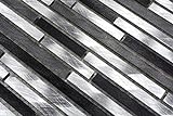 Mosaik Verbund Alu mix alu/grau/schwarz Aluminium Metall Fliesenspiegel, Mosaikstein Format: 8x48/98/148x8…