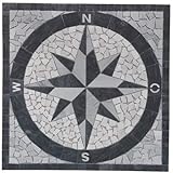 Bodenfliesen Rosone Rosette Windrose 120x120 cm Kompass Marmor Naturstein Bianco Carrara Mosaik Fliesen…