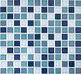 Keramikmosaik Mosaikfliese blau grün türkis glänzend Fliesenspiegel MOS18-0408 | 10 Mosaikmatten