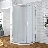 AQUABATOS® 80x80x185cm Duschkabine Viertelkreis Runddusche Duschwand Glas halbrund Dusche mit Schiebetüren…