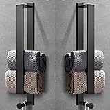 LIVEHITOP 2PCS Handtuchhalter Ohne Bohren, Selbstklebend Handtuchstange Schwarz Edelstahl 43.5CM Gästehandtuchhalter…