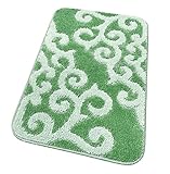 emmevi Amalfi Badteppich, weich, rutschfest, saugfähig, für Dusche, 65 x 130 cm, Grün