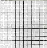 Mosaik Quadrat uni weiß matt Keramik Mosaik, Mosaikstein Format: 23x23x6 mm, Bogengröße: 300x300 mm…