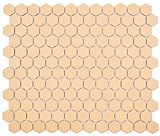Mosaikfliese Keramik Hexagon Sechseck ockerorange rutschsicher WC Küche Wandverkleidung Badewannenverkleidung…