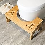 Toilettenhocker Holz klohocker Erwachsene toilettenhocker aus Bambus WC Hocker Holz Höhenverstellbar…