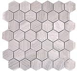 Mosaik Fliese Marmor Naturstein Hexagon Marmor grau Streifen für BODEN WAND BAD WC DUSCHE KÜCHE FLIESENSPIEGEL…