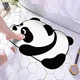 QSDGFH Rutschfeste Badematte mit Panda-Design, schnelltrocknend, saugfähig, für Badezimmer, Fußpolster…