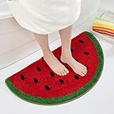 FROZZUR Niedliche Wassermelonen-Badematte für Badezimmer, Sommer-Willkommensmatte, rutschfest, Obstform,…