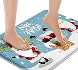 Britimes Badematten für Badezimmer Bartiger Weihnachtsmann Waschbarer Bezug Bodenteppich Teppiche Bodenmatte…