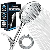 SparkPod High Pressure Handheld Shower Head with Hose - Huge 6-Inch Rainfall Shower Head, Extra Long…