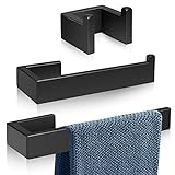 Rinafly 3-teiliges Badezimmer-Hardware-Zubehör-Set, mattschwarz, Badezimmer-Zubehör-Set, Handtuchstange,…