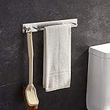 Handtuchhalter mit Haken aus gebürstetem Edelstahl, selbstklebend ohne Bohren zu montieren für Bad und…