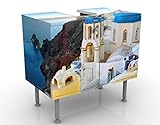 Apalis Waschbeckenunterschrank Santorini 60x55x35cm Design Waschtisch, Größe:55cm x 60cm