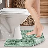 JARITTO Badezimmerteppich rutschfest Wc Vorleger mit Ausschnitt Podest für Toilette Toiletten-Sockelmatte…