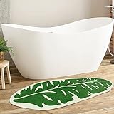 HAOCOO Badezimmer-Läufer, 60 x 150 cm, grünes Blatt, lang, Badezimmerteppich, rutschfest, maschinenwaschbar,…